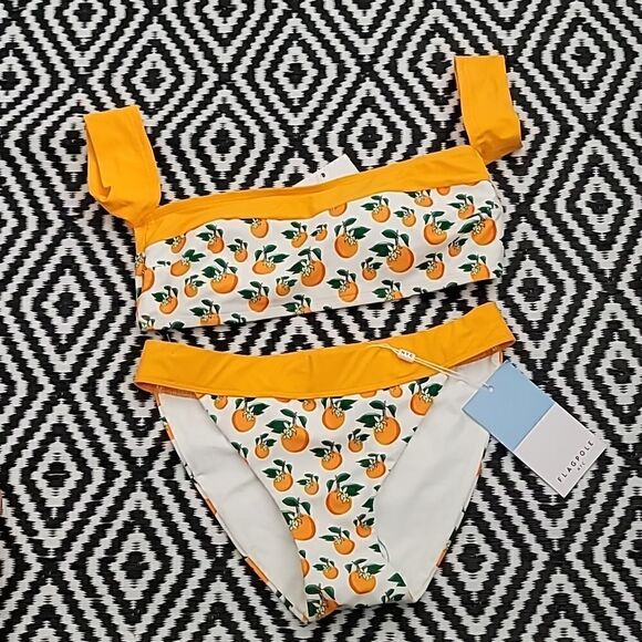 Flagpole Arden Bikini Set in Orange Blossom & Tang Nwt - Picture 2 of 6